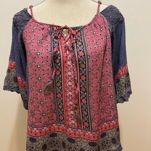 Floral Off-Shoulder Women's Boho Top